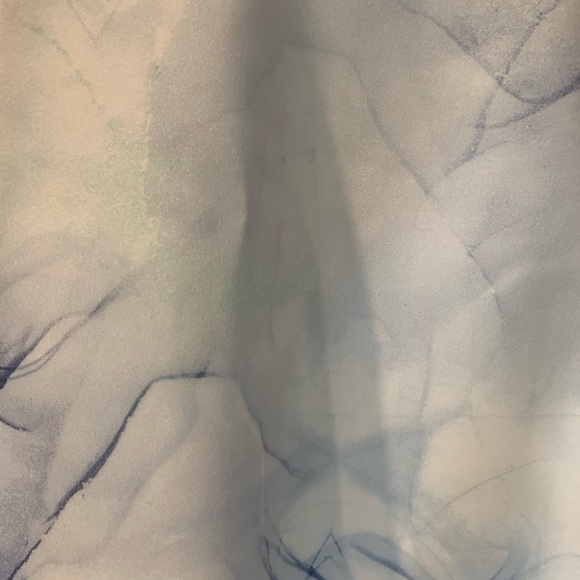 Calvin Klein Blue and White Sheath Dress V-Neck Midi - Picture 4 of 6